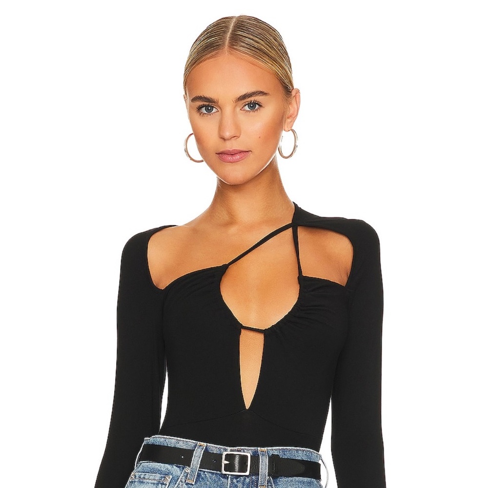 Aranza- Superdown Black Cut-Out Bodysuit - Revolve